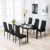 2 4 6 pcs Faux Leather Seat High Back Dinning Chairs Modern Kitchen Living Room