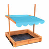 NEW! Childrens Wooden Garden Sand Pit with Adjustable Canopy Sun Shade