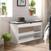 Wooden Ottoman Shoes Storage Rack Bench Padded Grey Seat Cabinet Cupboard Stand