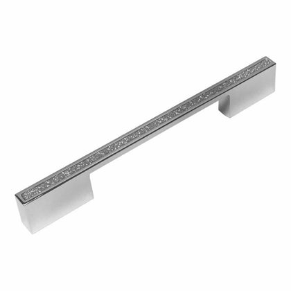 GLITTER CHROME 200MM D HANDLE KITCHEN CABINET CUPBOARD DOOR BEDROOM DRAWER PULL