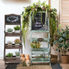 3 Tier Planter Pot Stand Shelf Display Garden Botanical Chalkboard Unit Ladder