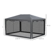 Grey Waterproof Gazebo 4x3m Mosquito Net Garden Patio Marquee Party Tent Camping