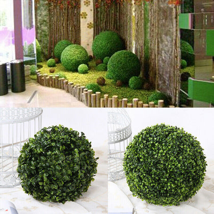 18cm 28cm Artificial Boxwood Buxus Topiary Ball Grass Plant Hanging Garden Party