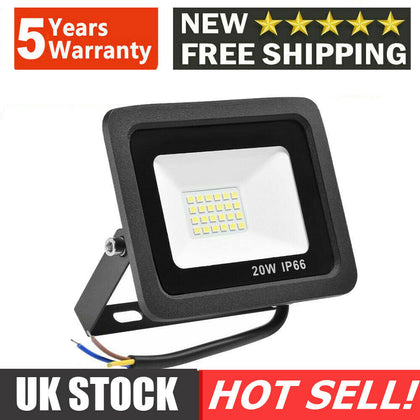 20W LED Floodlight Outside Light Security Flood Lights IP66 Outdoor Garden 6500K