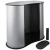Trade Show Display Silver Portable Podium Impact Table Counter Stand Oval Bean