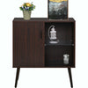 Sideboard With Glass and Metal Handle,Retro Storage Cabinet,Simple Cupboard UK