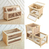 Wooden Hamster Cage Mice Rodents Hutch Small Animal Playing Runing House 2 Level