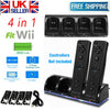 4x Rechargeable Battery Pack + Controller Charger Dock Station for Nintendo Wii
