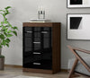 Chest of 3+2 Drawers Bedroom Cabinet Storage Sideboard Drawer Black Walnut New