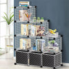 Storage Unit DIY Wire Grid Cabinet Bookcase Shelf Rack Organiser Metal 8 Cube