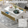 Coffee Table 4 Drawers for Living Room Reception Room Functional Table, Natural