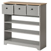 Wooden Side Cabinet 3 Tier Shoe Storage Cabinet Free Standing With Shelf