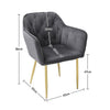 1/2/4/6pcs Grey Velvet Dining Chairs Metal Legs Office Room Reception Restaurant