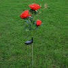3 LED Solar Power Rose Flower Stake Lights Outdoor Garden Path Luminous Lamps