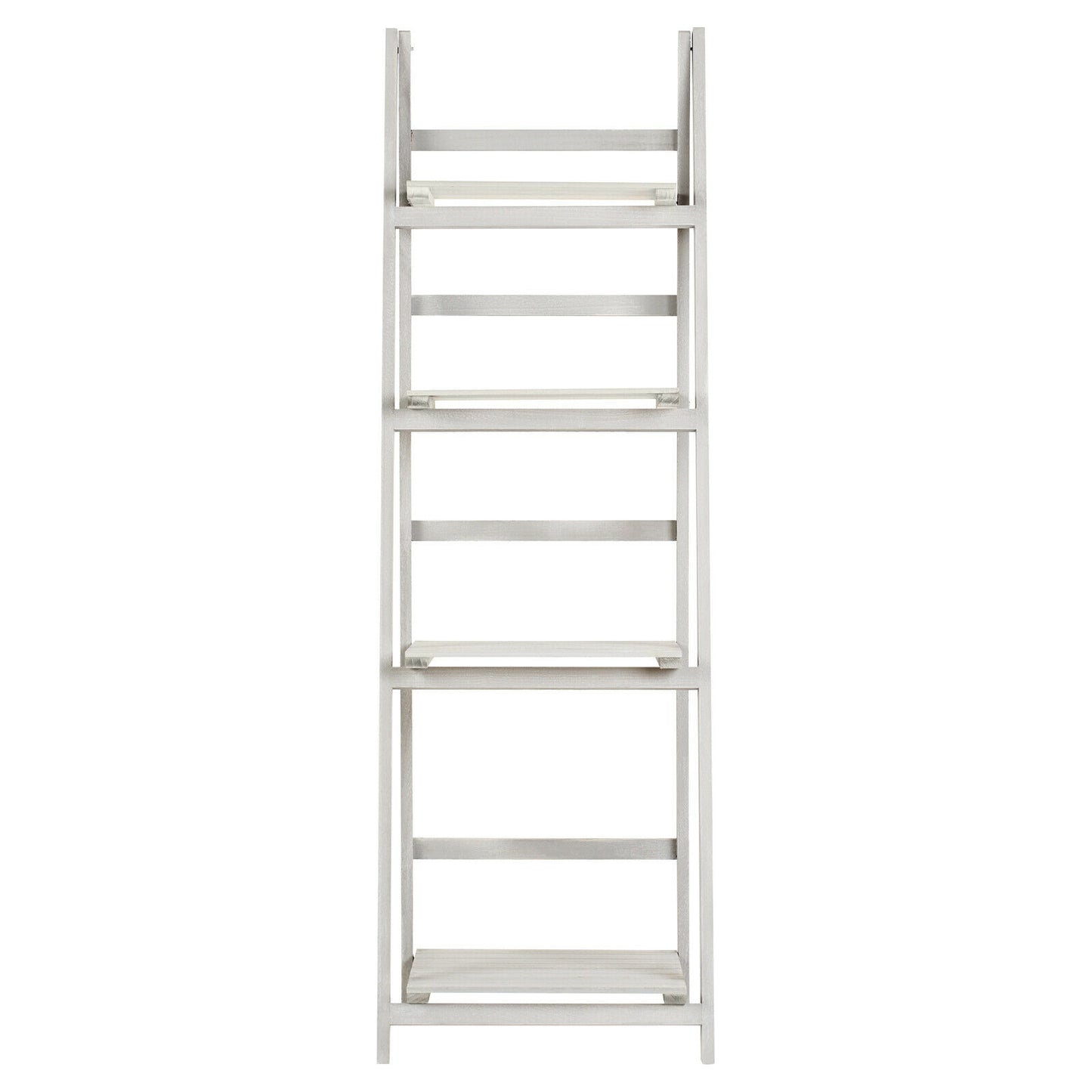Hartleys Grey 4 Tier Folding Ladder Storage Home Display Shelf Bedroom/Bathroom