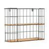 2 Tier Wall Mounted Metal Wire Wood Shelf Floating Shelves Kitchen Storage Rack