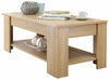 MODERN WOODEN LIFT-UP COFFEE TABLE TEA EASY STORAGE W/ UNDERSHELF OAK
