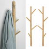 2x Wall Mounted Coat Rack Hat Rack Stand Wood Tree Hanger Hooks Modern Vertical