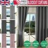 1 Pair (2 Panels) Blackout Curtains Window Curtain Polyester Eyelet Ring Bedroom