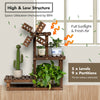 Wooden Plant Flower Display Stand 4-Tier Flower Rack 5 Pots Storage Shelf