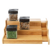 3 Tier Bamboo Organiser Spice Rack Expandable Cupboard Shelf Organiser