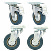 4XHeavy Duty 600KG 100mm Rubber Swivel Castor Wheels Furniture Trolley Caster UK