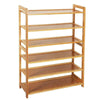 Natural Bamboo Shoe 6-Tier Shoe Rack Organizer Entryway Storage Shelf UK