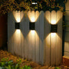 2PCS Super Bright LED Solar Powered Wall Lights Door Fence Outdoor Garden Lamp
