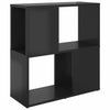 vidaXL Book Cabinet High Gloss Black 60x24x63 cm Chipboard Set
