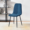2 Pcs Dining Chair Velvet Upholstered Kitchen Metal Legs Chair Dining Room Blue