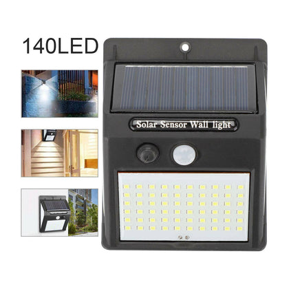 140 LED Solar Powered PIR Motion Sensor Outdoor Garden Light Security Flood Lamp