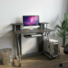 Small Grey Computer Desk Mobile Home Office Laptop PC Table Stands Workstation