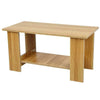 2 Tier Coffee Table Rectangle Wood Living Room Tea Tables with Storage Shelf