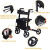 Folding Rollator Walker Aluminium Walking Mobility Aid Lightweight With 4 Wheels