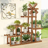 Multi Tier Flower Rack Plant Pot Stand Wood Shelves Bonsai Display Shelf Indoor