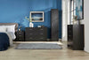 Wide Chest of 6 Drawers Black Bedroom Storage Drawers Metal Runners