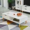 Modern Minimalism Storage Coffee Table Wooden Living Reception Room w/ Drawer