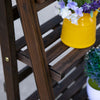 4-Tier Wooden Shelf Foldable Flower Pots Holder Stand Indoor Outdoor
