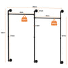 Heavy Duty Industrial Iron Pipe Rack Clothes Rail Wall Mounted Floating Bracket