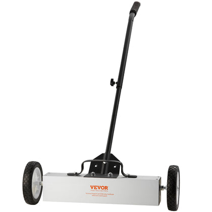 18in Magnetic Sweeper with Wheels 45lbs Rolling Sweeper Lawn Yard Grass
