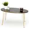 Oval Coffee Table & Set of 3 Round Nested End tables - Gold & Black Marble