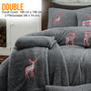 Teddy Bear Fleece Duvet Cover Set Pillow Case Throw Sherpa Thermal Warm Soft Bed