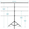 T-Type Adjustable Photography Background Support Stand Kits with 4 Clip