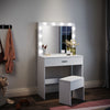 LED Dressing Mirror Makeup Table White Bedroom Vanity Unit Set with Stool Drawer