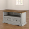 Small Wooden TV Stand Rustic Wood Furniture Vintage Media Cabinet Grey Room Unit
