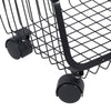 Metal Kitchen Storage Basket Trolley Rack Fruit Vegetable Food Mesh Holder Shelf