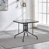 Metal Square Bar Table Coffee Bistro Pub Counter Glass Top Leisure Home Décor UK
