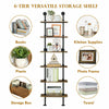 6-Tier Ladder Shelf Industrial Pipe Wall Shelf Display Rack Plant Stand Bookcase