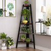 Retro Ladder Corner Shelf Unit 5 Tier Bookcase Bookshelves Storage Rack