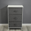 3 Drawer Storage Chest Office Bathroom Bedside Cabinet Linen Front Grey White